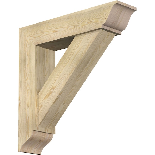 Ekena Millwork Traditional Traditional Rough Sawn Bracket w/ Offset Brace, Douglas Fir, 8"W x 34"D x 34"H BKT0806X34X34TRA01RDF - main